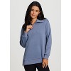 RBX Active Women's 1/4 Zip Sweatshirt Cotton Blend Fleece Quarter Zip Mock Neck Pullover Tunic - 3 of 4