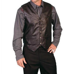 Men's Snap Front Lambskin Leather Vest - Scully - 1 of 2