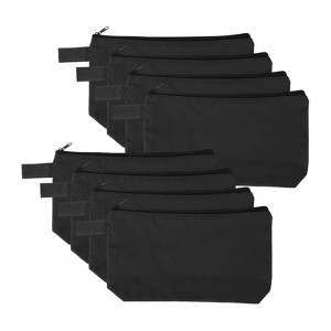 Unique Bargains Canvas Plain Zipper Toiletry Makeup Organizing Bags 8 Pcs - 1 of 4