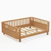 Twin/Full Wood Platform Bed Daybed with Safety Rails, Sofa Bed Low Profile Toddler Bed Frame - ModernLuxe - 4 of 4