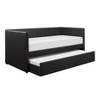 NicBex Twin Size Faux Leather Upholstered Daybed with Trundle,Sofa Bed Frame for Bedroom,Living Room,Apartment - 3 of 4