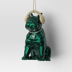 4" Christmas Puppy with Earmuff Ornament Green - Wondershop™ - 1 of 3