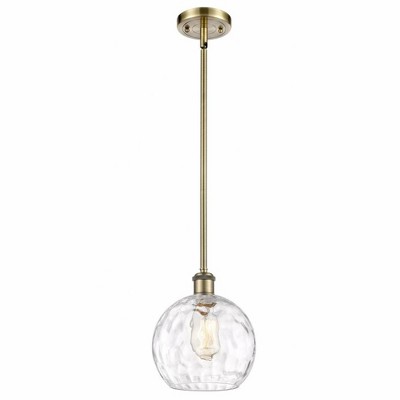 Athens Water Glass - 1 Light Mini Pendant In Industrial Style-10 Inches Tall and 8 Inches Wide