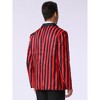 INSPIRE CHIC Men's Single Breasted Contrast Color Business Striped Blazer - 3 of 4