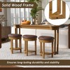 GDFStudio Clement Rustic 4 Piece Bar Table Set with 3 Faux Leather Upholstered Bar Stools - 4 of 4