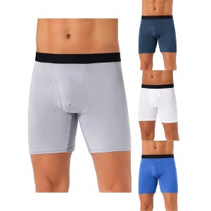 INSPIRE CHIC Men's 4 Pack Lightweight Soft Stretch Open-fly Basic Boxer Briefs - 1 of 4