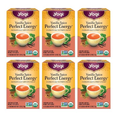 Yogi Tea Vanilla Spice Perfect Energy Tea - 16 Tea Bags per Pack - 6 Packs