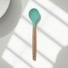 Unique Bargains Spoon Hand Wash Only Large Solid Spoon Silicone Wooden Handle 12.6" 1 Pc - 2 of 4