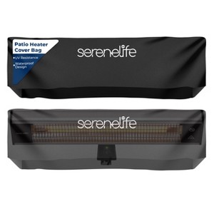 SereneLife Heavy-Duty Patio Heater Cover Bag for Model SLOHT24 - UV-Resistant and Waterproof - Black - 1 of 4