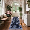 Acekool [Green Pink] Floral Print Runner Rug, Washable Low Pile Non-Slip Carpet for Entryway, Kitchen, Nursery & Playroom [2x6 Ft] - 2 of 4