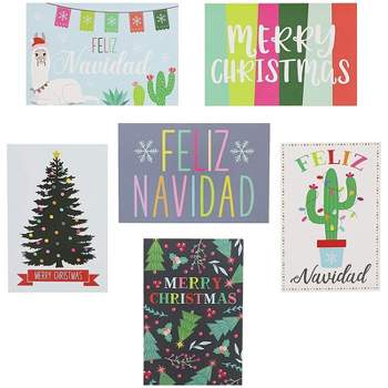 Paper Junkie 48 Pack Merry Christmas Greeting Cards with Envelopes, Feliz Navidad (4 x 6 in)