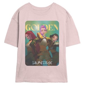 Juniors KPop Demon Hunters Huntrix Idols Golden Photocard T Shirt - 1 of 4