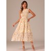 INSPIRE CHIC Women's Sleeveless Floral Ruffles Crew Neck Chiffon Smocked Sundresses - image 3 of 4