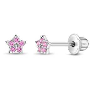 Baby Girls' Teenie Tiny Star Screw Back Sterling Silver Earrings - In Season Jewelry - 1 of 4