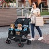 Tangkula Double Pet Stroller w/ 2-seater Carrier Adjustable Sunshade Removable Pad - 2 of 4