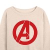 Women's - Marvel - Avengers A Logo Lightweight French Terry Wide Neck Long Sleeve Shirt - 2 of 4