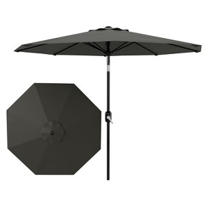 9Ft UV Resistant Patio Umbrella, 8 Sturdy Ribs Outdoor Table Umbrella with Easy Push Button Tilt, Market Umbrella for Pool, Yard & Garden - 1 of 4