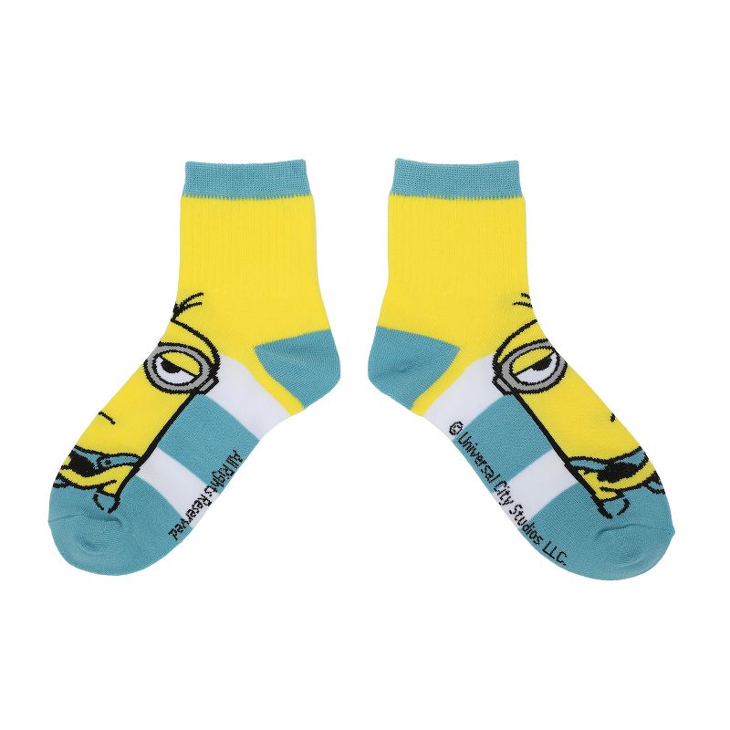 Minions Adult Quarter Crew Socks - 3-Pack of Playful Despicable Delights!, 3 of 5