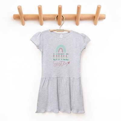The Juniper Shop Little Sister Rainbow Toddler Graphic Dress