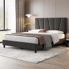Velvet Upholstered Bed Frame with Adjustable Headboard - Wood Slat Support, No Box Spring Needed, Platform Bed with Strong Metal Frame - 3 of 4