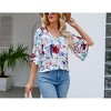 Women's Casual 3/4 Ruffled Sleeve Chiffon Blouse Tops for Women - 2 of 4