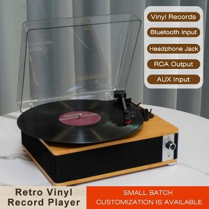 YARDSIGHT Retro Vinyl Record Player with Bluetooth, RCA Output, AUX Input, and Headphone Jack - Classic Turntable for Music Lovers - 1 of 4