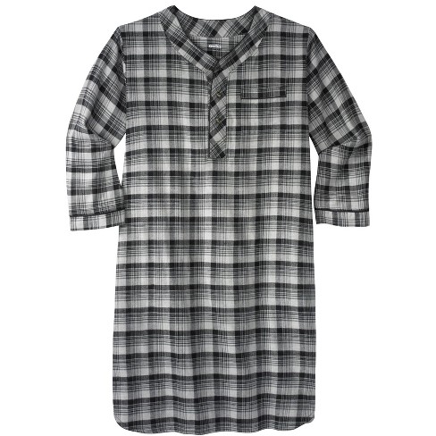 Kingsize Men's Big & Tall Plaid Flannel Nightshirt - Tall - L/x ...