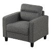 miBasics Depthcalm Transitional Upholstered Armchair Gray: Durable Polyester, Wood Legs, Foam Fill - 2 of 4