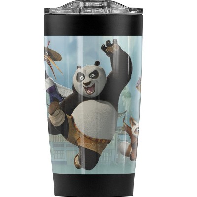 Kung Fu Panda Kung Fu Panda Team Leap Steel Tumbler 20oz Coffee Travel Mug