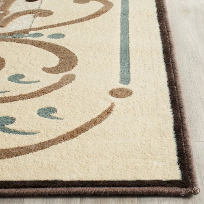 Handmade Brown and Cream Tufted Wool-Viscose Rectangular Rug
