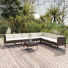 vidaXL Garden Lounge Set Patio Sectional Sofa Couch Outdoor Poly Rattan Brown - 2 of 4