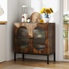 31.5" Sideboard Buffet Cabinet, Rattan Storage Cabinet with Adjustable Shelves, Kitchen Pantry Cabinet for Living Dining Room Entryway - 2 of 4