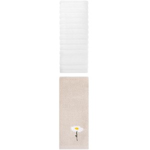 REGALWOVEN Pure Cotton Soft Absorbent Hand Towel Set for Bathroom 14" x 30"/13" x 30" 2 Pcs - 1 of 4