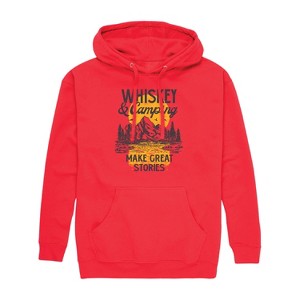 Men's - Instant Message - Whiskey And Camping Stories Graphic Fleece Pullover Hoodie - 1 of 4