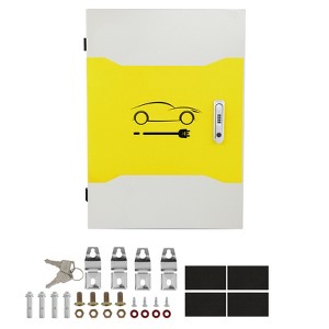 VEVOR Charging Station Enclosure for Tesla, Dimensions 28 x 20 x 10 in, Outdoor Wire Management Box,IP32 Rated for Water & Dust Resistance,Yellow&Gray - 1 of 4