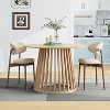 Round Coffee Table, Grille Molding, Suitable for Bedroom, Living Room - 2 of 4
