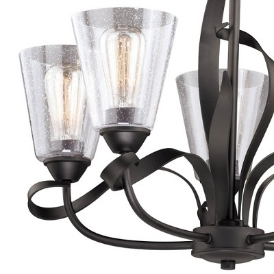 Cinta Oil Rubbed Bronze 5-Light Chandelier with Clear Seeded Glass