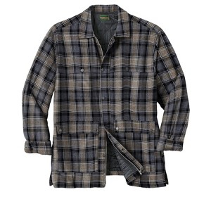 Boulder Creek by KingSize Men's Big & Tall Flannel Full Zip Snap Closure Renegade Shirt Jacket - 1 of 4