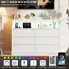 Dresser for Bedroom with 6 Drawers, Modern Chest Featuring LED Lights and Charging Station - 4 of 4