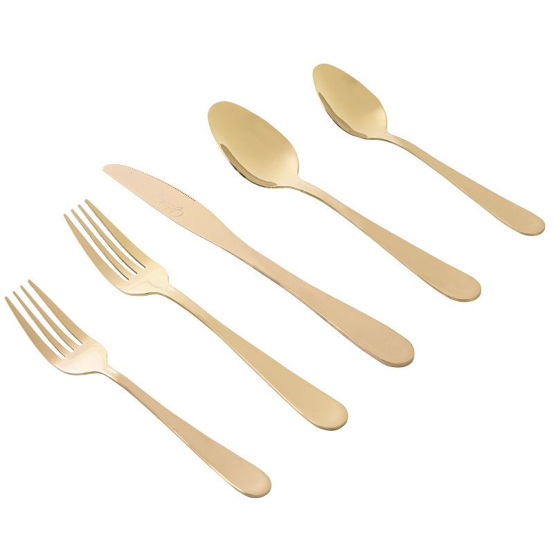 Gibson Home Stravida 20 Piece Flatware set in Gold Stainless Steel, 1 of 4