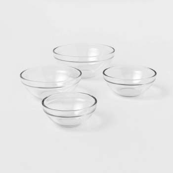 4pc Glass Prep Bowl Set Clear - Made By Design™