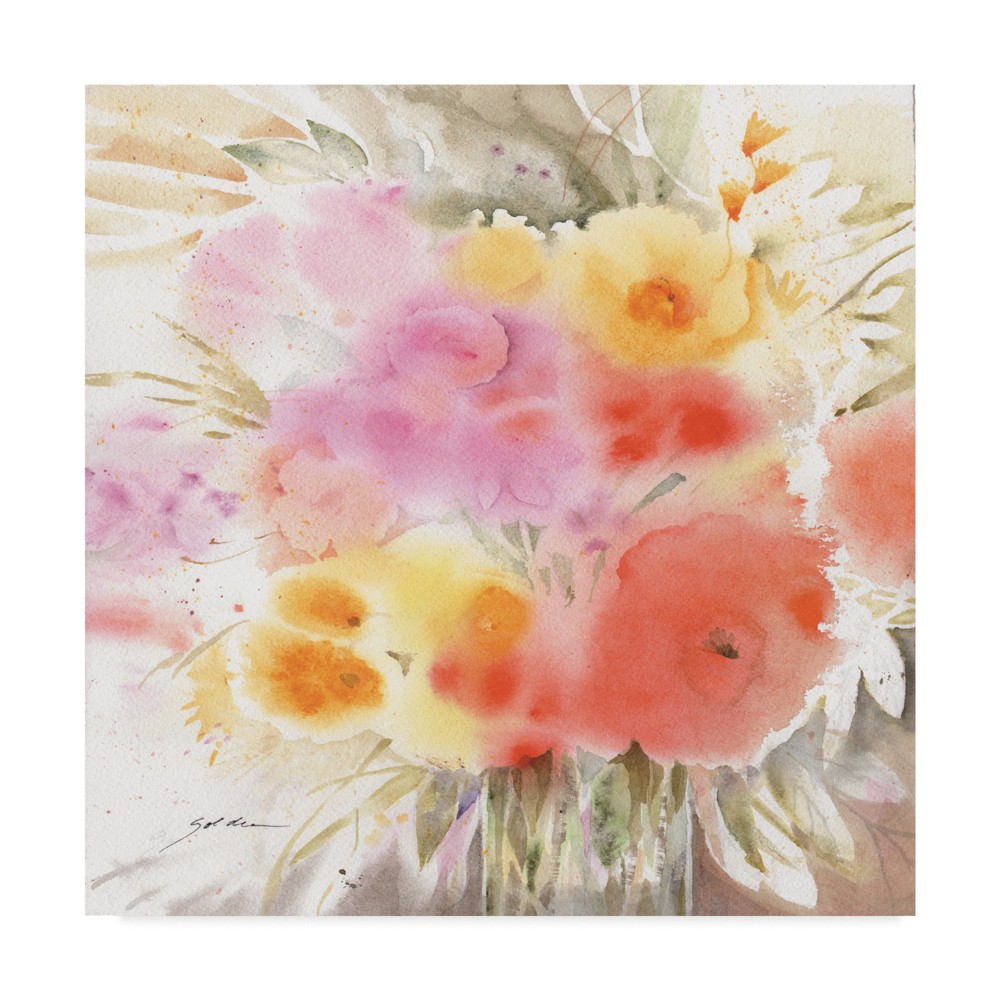Trademark Fine Art 24 x 24 Sheila Golden 'spring Flowers Square' Canvas Art was $64.99 now $51.99 (20.0% off)