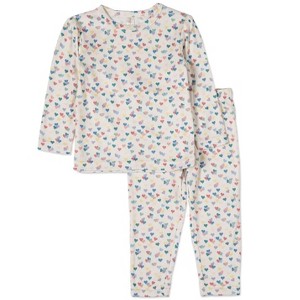 MiniMoi 2 Piece Kids "Sweet Dreams" Cotton Rich Fleece 3D Embossed Pajama Set - 1 of 3