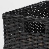Woven Rattan Folio Bin Black Washed - Brightroom™: Rectangle Decorative Basket, 17''x12''x6'' Air Dry Care - 3 of 3