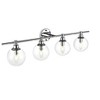 Elegant Lighting Jaelynn 4 light Black and Clear Bath Sconce - 2 of 4