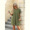 Womens Casual Lounge Dress Crew Neck Short Sleeve T Shirt Dress Loose Fit Shift Pajama Dress A Line Lounge Nightdress - 4 of 4