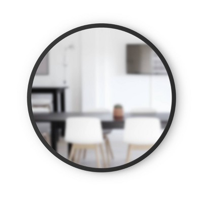 24" Hub Round Wall Mirror Black - Umbra