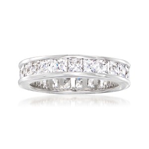 Ross-Simons 2.60 ct. t.w. Princess-Cut CZ Eternity Band in Sterling Silver - 1 of 4