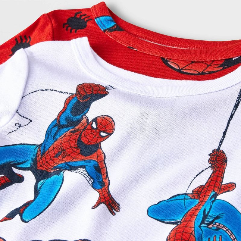 Toddler Boys' 4pc Marvel Spider-Man Snug Fit Pajama Set - White, 3 of 5