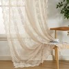 HLC.ME Jolene Floral Soft Decorative Lace Semi Sheer Light Filtering Rod Pocket Window Curtain Panels - Set of 2 - 2 of 4